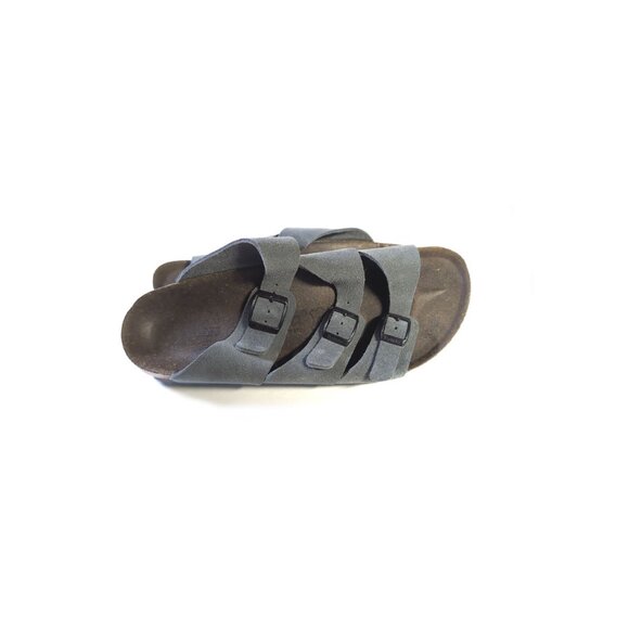 Birkenstock 41 Betula Gray Suede Florida Slides Made in Germany - Picture 3 of 11